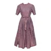 Karolina Ozolinsiute Women's Pink / Purple Purple Checks Maxi Cecilie Dress In Burgundy