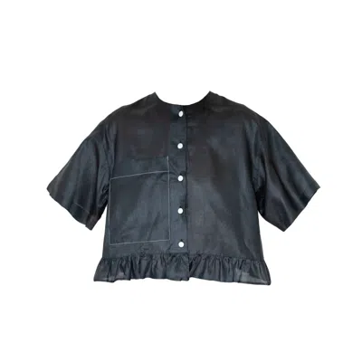 Karolina Ozolinsiute Women's Celia Black Silk Shirt