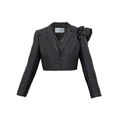 Karolina Ozolinsiute Women's Midnight Black Party Crop Jacket