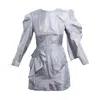 Karolina Ozolinsiute Women's Silver / Grey Arianel Silver Silk Party Mini Dress In Gray