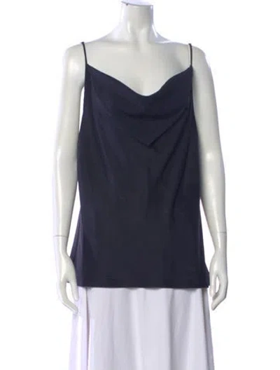 Pre-owned Karolina Zmarlak Cowl Neck Sleeveless Top In Blue