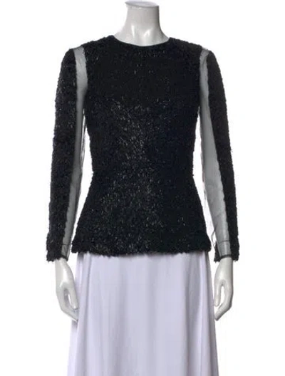 Pre-owned Karolina Zmarlak Crew Neck Long Sleeve Top In Black