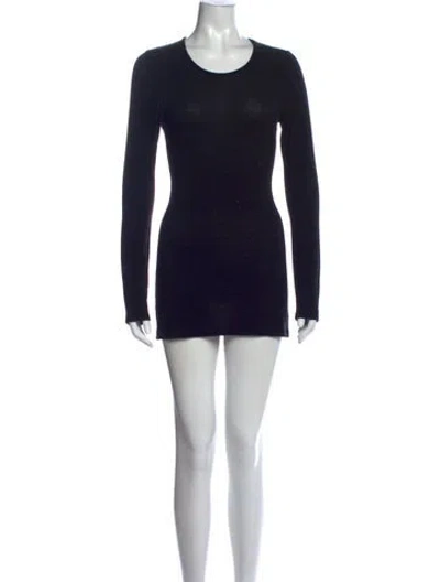 Pre-owned Karolina Zmarlak Crew Neck Mini Dress In Black