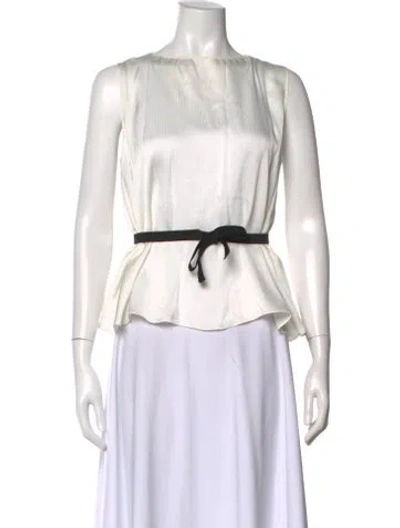 Pre-owned Karolina Zmarlak Crew Neck Sleeveless Top In White