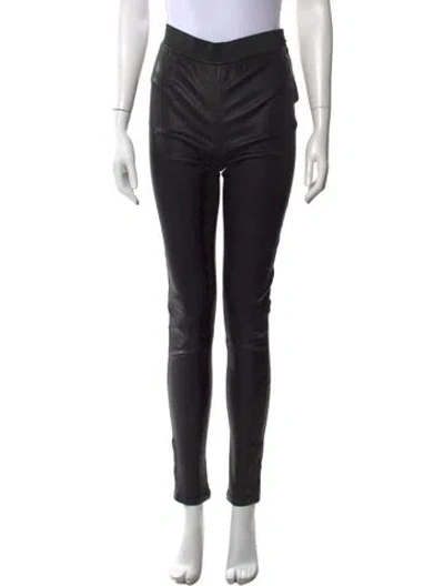 Pre-owned Karolina Zmarlak Leather Skinny Leg Pants In Black