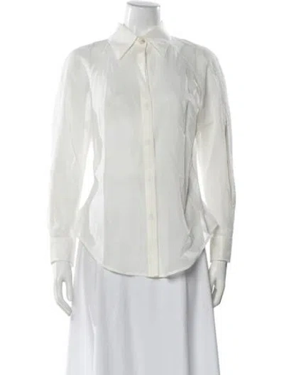 Pre-owned Karolina Zmarlak Long Sleeve Button-up Top W/ Tags In White