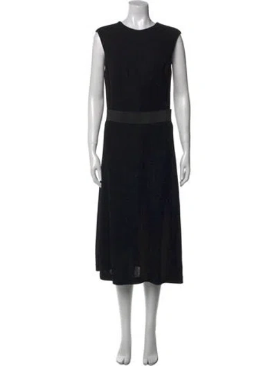 Pre-owned Karolina Zmarlak Printed Midi Length Dress In Black