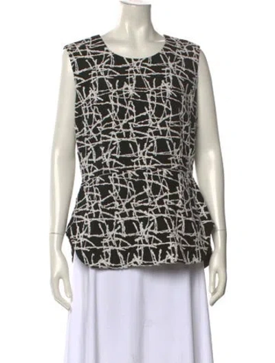 Pre-owned Karolina Zmarlak Printed Scoop Neck Top In Multi