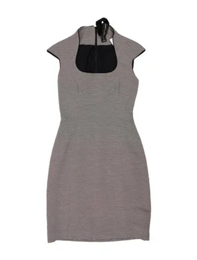 Pre-owned Karolina Zmarlak Striped Knee-length Dress In Black