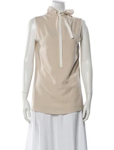 Pre-owned Karolina Zmarlak Tie Neck Sleeveless Top In Neutral