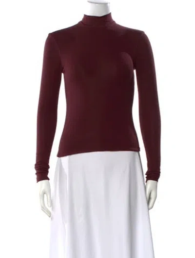 Pre-owned Karolina Zmarlak Turtleneck Long Sleeve Top W/ Tags In Burgundy