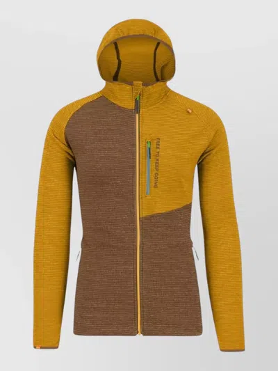 Karpos Hooded Crewneck Knitwear Color Block Zip In Multi
