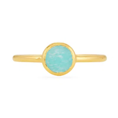 Karrah Jewellery Women's Amazonite Rose Cut Ring - Gold
