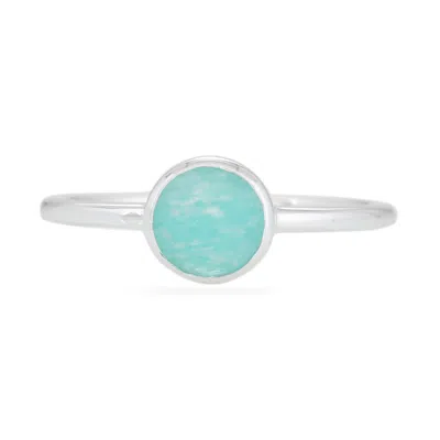 Karrah Jewellery Women's Amazonite Rose Cut Ring - Silver