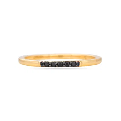 Karrah Jewellery Women's Black Spinel 5 Stone Ring - Gold