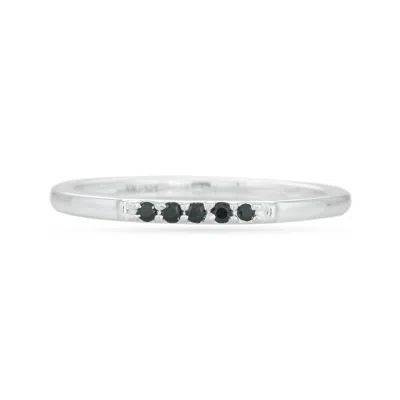 Karrah Jewellery Women's Black Spinel 5 Stones Ring - Silver