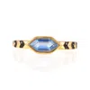 Karrah Jewellery Women's Gold / Blue / Black Mina Hexagon Blue Topaz Ring Gold Vermeil