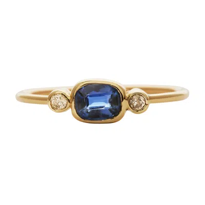 Karrah Jewellery Women's Midnight Kyanite & Diamond Ring - 9k Gold In Yellow