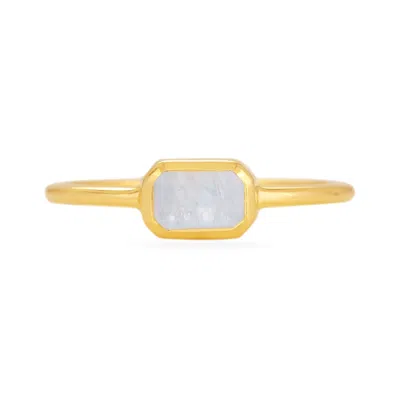 Karrah Jewellery Women's Moonstone Octagon Ring - Gold