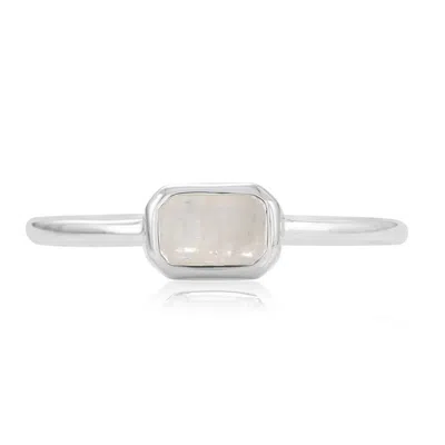 Karrah Jewellery Women's Moonstone Octagon Ring - Silver