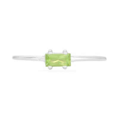 Karrah Jewellery Women's Peridot Baguette Ring - Sterling Silver In Gray