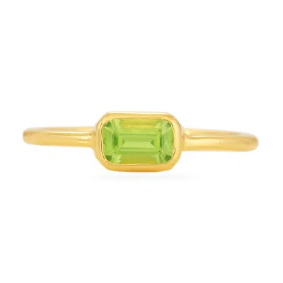 Karrah Jewellery Women's Peridot Octagon Ring - Gold