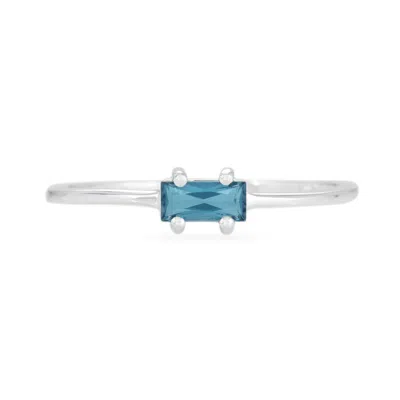 Karrah Jewellery Women's Silver / Blue London Blue Topaz Baguette Ring - Silver In Multi
