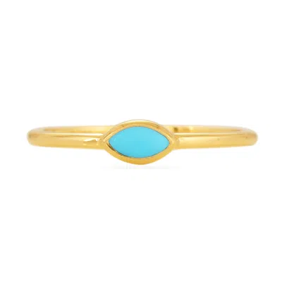 Karrah Jewellery Women's Turquoise Marquise Ring - Gold Vermeil