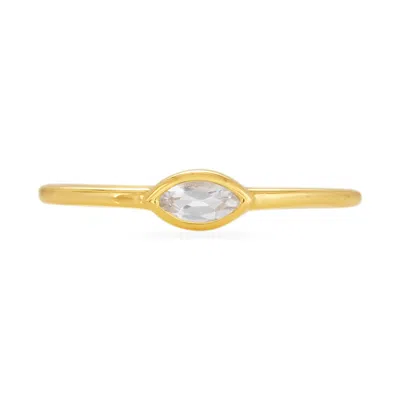 Karrah Jewellery Women's White Topaz Marquise Ring - 18k Gold Vermeil In Multi