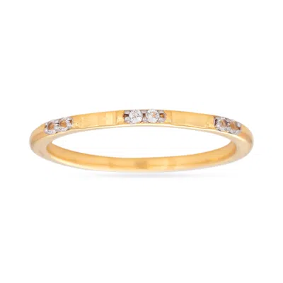 Karrah Jewellery Women's White Topaz Studded Ring - Gold