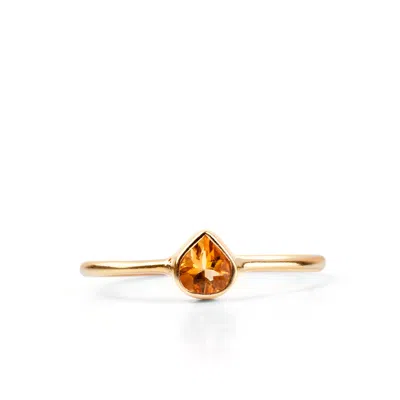 Karrah Jewellery Women's Yellow / Gold Citrine Pear Ring - Gold Vermeil