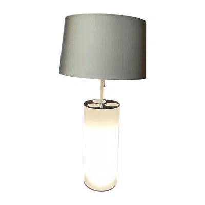 Pre-owned Kartell 1970s White Cylinder Table Lamp Style Of  Italy