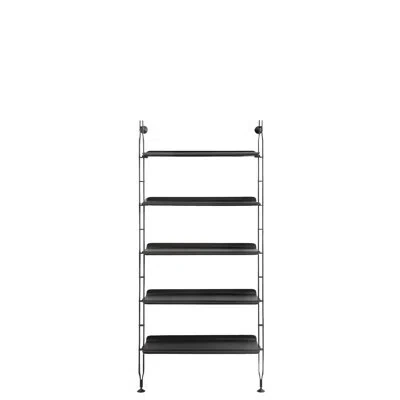 Kartell Adam Wood Bookcase In Ash Black,black