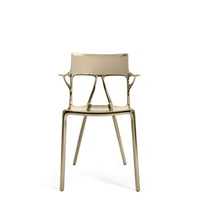 Kartell A.i. Metal Armchair In Bronze