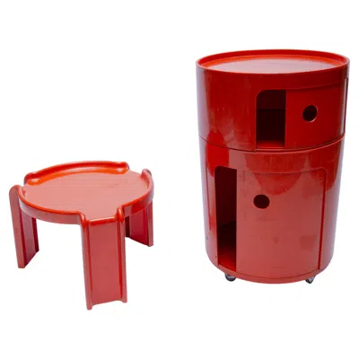 Pre-owned Kartell Auxiliary Bar And Table By  & Anna Castelli Ferrieri In Red