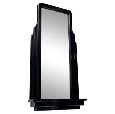 Pre-owned Kartell Black Deco Skyscraper Style Wall Mirror With Shelf