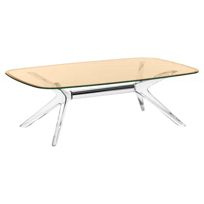 Pre-owned Kartell Blast Rectangle Table In Chrome With Bronze Top By Philippe Starck In White