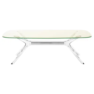 Pre-owned Kartell Blast Rectangle Table In Chrome With Yellow Top By Philippe Starck