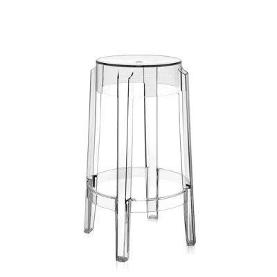 Kartell Charles Ghost Patio Bar Stool In Crystal
