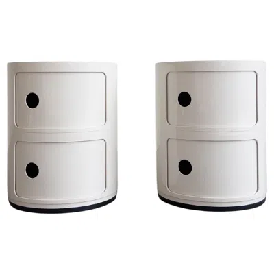 Pre-owned Kartell Componibili 2-tier Modern Storage Cabinets By Anna Castelli Ferrieri In Gray