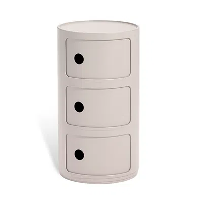 Kartell Componibili Bio 3 Tier Storage Tower In Cream