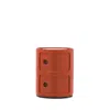 Kartell Componibili Colors 2 Tier Storage Tower In Brown
