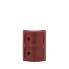 Kartell Componibili Colors 2 Tier Storage Tower In Burgundy