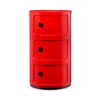 Kartell Componibili Colors 3 Tier Storage Tower In Red