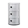 Kartell Componibili Colors 3 Tier Storage Tower In Silver