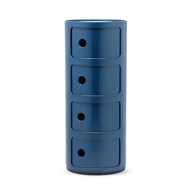 Kartell Componibili Colors 4 Tier Storage Tower In Blue