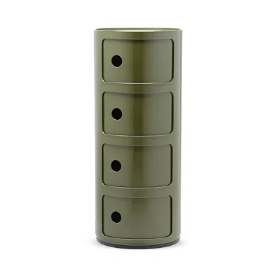 Kartell Componibili Colors 4 Tier Storage Tower In Green