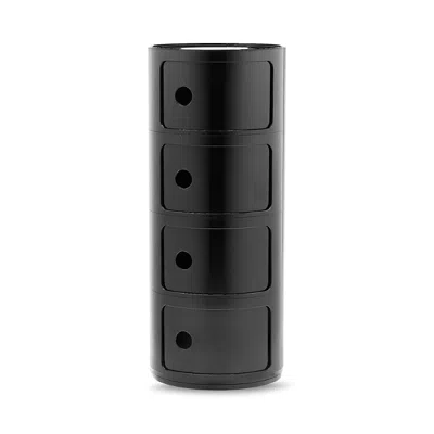 Kartell Componibili Colors 4 Tier Storage Tower In Black