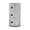 Kartell Componibili Metal 3 Tier Storage Tower In Chrome