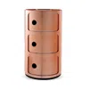 Kartell Componibili Metal 3 Tier Storage Tower In Copper